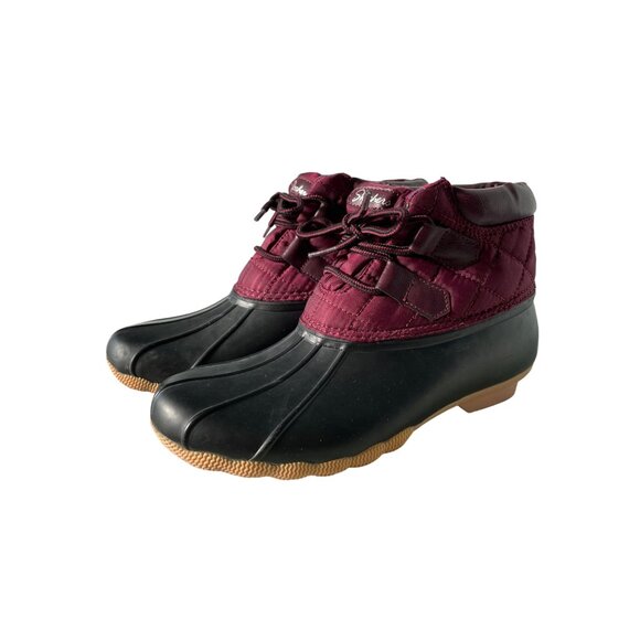 Skechers Hampshire Ridge Mid Quilted Lace Up Duck Boot Womens 7 Burgundy Outdoor - Picture 3 of 9